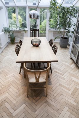 Reclaimed Flooring - English Beech Parquet - Dining Room