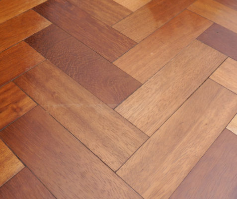 Reclaimed Flooring - Iroko Parquet - Close up